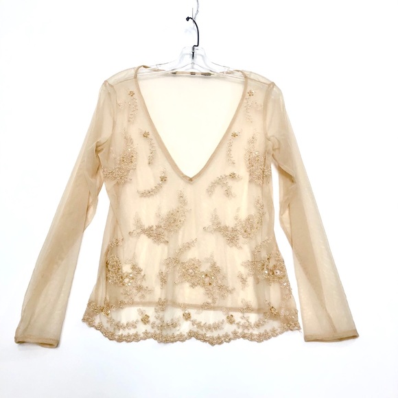 sheer beige top